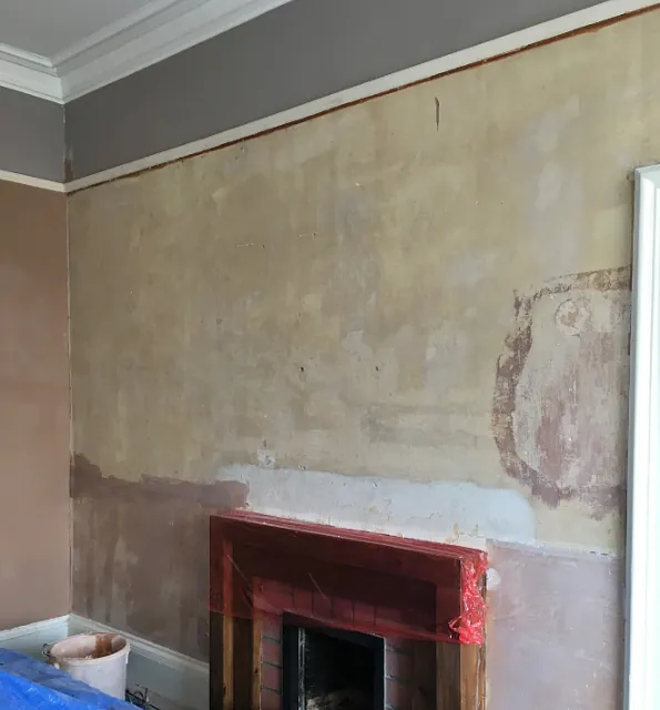 Fireplace Being Plastered